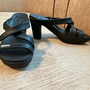 Women’s Black Cyprus Crocs Heels